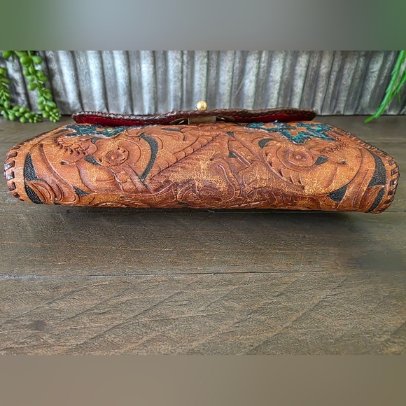 Rare Roth And Madge Handtooled Leather Swarovski Crystal Bag- Collectable OOAK - Picture 12 of 15